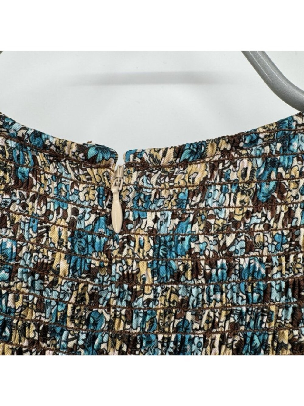 Tuckernuck Robin's Egg Floral Libby Dress sz M Long Sleeve Smocked Maxi NWT $298 - Picture 6 of 9